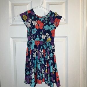 Dot Dot Smile Floral Kids Dress - Purple and Blue size 3/4